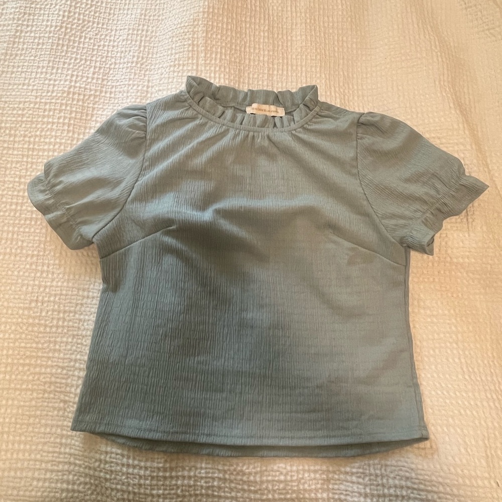 Blue work shirt, size small, brand-Monteau Los Angeles